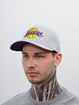 Бейсболка MITCHELL NESS арт. 6HSSMM19363-LALGYHT Los Angeles Lakers NBA (светло-серый)